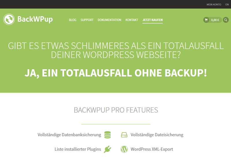 WordPress Plugin BackWPup Webseite